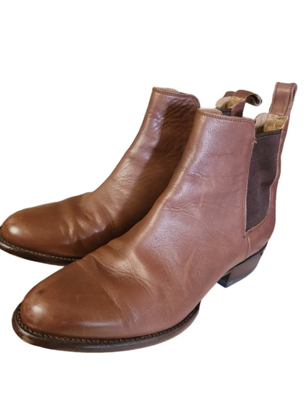 Tecovas Men's Brown Leather Chelsea Boots - Classic Slip-On Style Size 11 1/2 EE